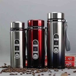 High capacity Business Thermos Mug Stainless Steel Tumbler Insulated Water Bottle Portable Vacuum Flask For Office Tea Mugs 210913