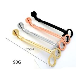 4 Colours Candle Wick Trimmer Stainless Steel Oil Lamp Trim Scissor Durable Cutter Snuffer Tool Hook Clipper DH9888