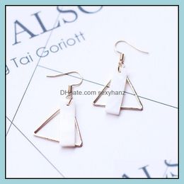 Dangle & Chandelier Earrings Jewelry Europe Fashion Womens Triangle White Shell S118 Drop Delivery 2021 5F1Cs