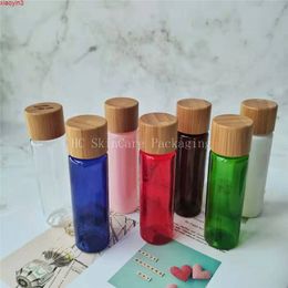 Empty PET Plastic Bottle With Wooden Disc Top Luxury Container Cosmetic Packaging, Shampoo Bamboo Screw Lidsgoods