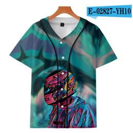 Men Baseball Jersey 3d T-shirt Printed Button Shirt Unisex Summer Casual Undershirts Hip Hop Tshirt Teens 075