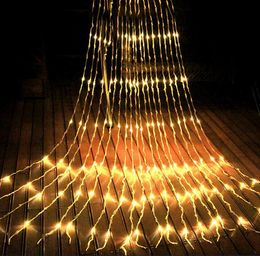 3X3M 6X3M Water Flow Snowing Effect Curtain Fairy String Light Xmas Wedding Party Hotel Window Waterfall Icicle Light