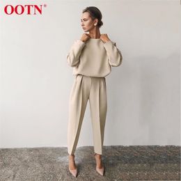 OOTN Casual Khaki Long Sleeve Shirt Ladies O Neck Solid Office Blouses Fashion Spring Summer Womens Tops And Blouses Brown 210317