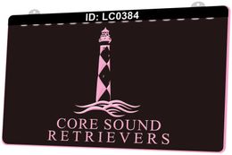 LC0384 Core Sound Retrievers Lighthouse Light Sign 3D Engraving