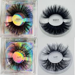 Makeup faux cils newest Fluffy Eyelashes 25mm mink hair false eyelashes long wispies fake eyelash extension cruelty-free Handmade Lash square box packaging wispy