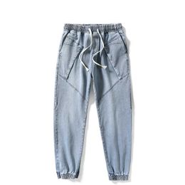 -Primavera Autunno Black Blue Blue Jeans Jeans Uomo Streetwear Denim Pantaloni da jogger Uomo BAGGY HAREM Jean Pantaloni Plus Size 6XL 7XL 8XL Y0927