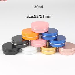 50pcs 30ml Colourful Cosmetic Aluminium Jars Tin Pink Black Gold Personal Care Cream Mask Soap Packaging Container Pots Toolsgoods