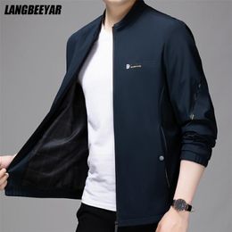 Top Quality Designer Brand Casual Fashion Stand Collar Korean Bomber Mens Jackets And Coats Windbreaker Men Clothing 211214