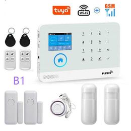 WIFI GSM Apps Control Home Security Alarm System With Wireless Motion Sensor Detector Burglar Anti Theft TUYA APP Supports Alexa & Google