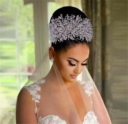 Luxury Wedding Bridal Headband Beads Hairband Rhinestone Crown Crystal Tiara Princess Hair Accessories Jewellery Women Headpiece S F208b