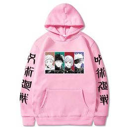 2021 Jujutsu Kaisen Hoodie Hip Hop Anime Pullovers Tops Loose Long Sleeves Autumn Men Clothes Y0803