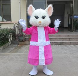 Halloween Long Fur Mouse Mascot Costume High quality Cartoon Anime theme character Adults Size Christmas Carnival Birthday Party Outdoor Outfit