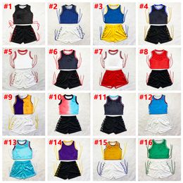 Women jerseys summer jersey two piece set tracksuits basketball team clothing casual sports clothes sexy tank top+shorts print jogger suits 5079