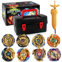 Beyblades Burst Metal Golden 12Pcs/Set Gyro Set Toys for Children with Storage Box and Two-way Launcher