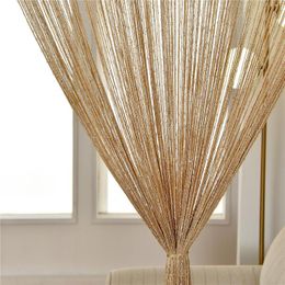 Curtain & Drapes 3X2.6 M String Valance Shiny Tassel Line Solid Color Window Door Divider Drape Room Decor