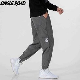 Single Road Mens Sweatpants Men 2021 Solid Plain Baggy Joggers Running Sports Pants Trousers Male Casual Jogging Pants For Men G0104