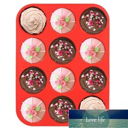 12 Cup Silicone Muffin Cupcake Baking Pan Non Stick Dishwasher Microwave Safe Tools Kitchen Baking Scraper 1pc1 Factory price expert design Quality Latest Style