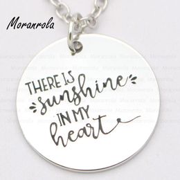 Pendant Necklaces Arried "There Is Sunshine In My Heart "Copper Necklace &Keychain,charm, Inspirational Jewellery