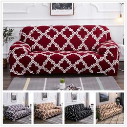 Four Season Geometric Elastic Sofa Cover Plaid Corner Shape Stretch Sectional Slipcover for Pets One Two Three Seat 211116