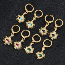 Hoop & Huggie 2021 Fashion Demon Eye Pendant Earrings For Women Charm Female Copper Gold Plated Earring Jewelry Does Not Fade