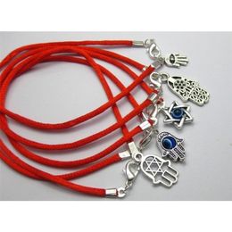 10 Mixed Kabbalah Hand Charms Red String Good Luck Bracelets 211124