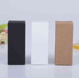 100pcs White Black Kraft Paper Tube Cardboard Boxes Essential oil bottle packaging box Blank Cosmetic Storage Box H1231