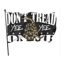 DON'T TREAD ON ME YEE 3x5ft Flags 100D Polyester Banners Indoor Outdoor Decoration Vivid Color High Quality With Two Brass Grommets