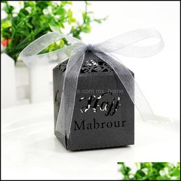 Gift Wrap Event Festive Supplies Home & Garden10Pcs Muslim Candy Mubarak Hollow Favours Sweets Gifts Boxes With Ribbon Wedding Baby Shower Pa