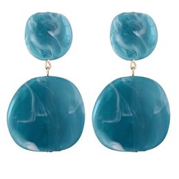 Simple Geometry Acrylic Drop Earring For Women Vintage Fashion Round Candy Colour Statement Party Jewellery Brinco Dangle & Chandelier