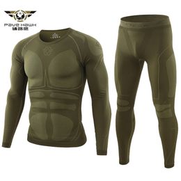Winter Warm Tight Tactical Thermal Underwear Sets Men's Outdoor Function Breathable Training Cycling Thermo Underwear Long Johns 211222