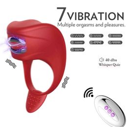 NXY Cockrings Electric Shock Vibrating Cock Ring Adult Sex Toys for Men Silicone Penis Vibrator Rechargeable Delay Cockring Lock BDSM Toy 1124