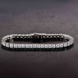 Luxus-Armbänder aus massivem 925er-Silber mit Moissanit-Diamant-Tennis-Armband, Armreif für Damen und Herren, Braut, Hochzeit, edler Schmuck