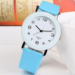 Women Watch Hot Selling Stainless Steel Leather Strap Analog Quartz WristWatch colour four
