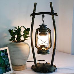 restoring wrought iron UK - Bedroom Study Stage, Wrought Iron Kerosene Lamps, Chinese Style Restoring Ancient Ways Of Archaize Lantern Lamp Table Lamps