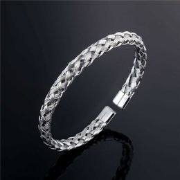 7mm Stainless Steel Bracelet High Quality Open Round Shape Wheat Weave Bangle for Girl Jewellery Gifts Q0719