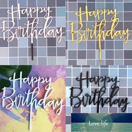 1Pcs New Happy Birthday Cake Toppers Acrylic Letter Birthday Party Cake Decorations Latest Style Original Status