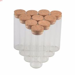 50 pcs 30x120 mm 60ml Flat Bottom Glass Tube Jars With Corks Empty Scented Tea Vials Containers Wishing Stars Bottlesgood qty