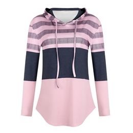 Spring Women Hoodies Tops Patchwork Print Pullover Ladies Long Sleeve Hoody Casual High Quality Sweatshirts 210809