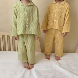 MILANCEL Autumn Kids Pyjama Set Brief Boys Sleeper Wear Girls Sleeping Children Indoor Clothes 211026
