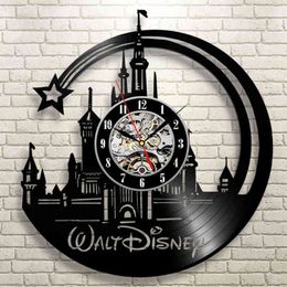 Large CD Vinyl Record Wall Clock Modern Cartoon Design Wall Watch Living Room Home Decor Clock Relogio Parede for Children Gifts H1230