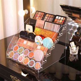 Clear Acrylic Cosmetics Organizers Shelves Single Eyeshadow Palettes Compact Cushion Pressed Powder Display Makeup Storage Box