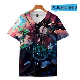 Summer Fashion Tshirt Baseball Jersey Anime 3D Printed Breathable T-shirt Hip Hop Clothing 083