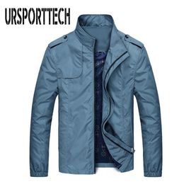 URSPORTTECH Men's Jackets Spring Autumn Slim Fit Solid Mens Bomber Jacket Male Casual Overcoat Fashion Baseball Top 211217