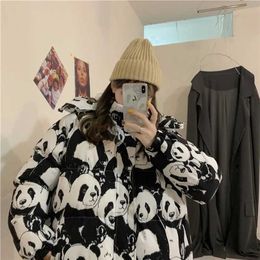 Giapponese carino orso giacca imbottita invernale da donna stile y2k allentato e più spesso cappotto di tendenza in cotone studentessa 211216