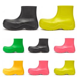 top Chelsea boots womens Candy solid colors pink black Pistachio Frost yellow red platform Martin Ankle Boot round toes waterproof fashion