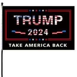 Trump 2024 Banner Flag Take America Back 3x5 Foot Indoor Outdoor Decoration Banner Single Sided Banners With Vivid Patriotic Colours Free DHL Ship HH21-639