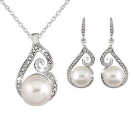 Earrings & Necklace Women Imitation Pearl Jewellery Set For Pendant Fashion Accessories