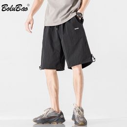BOLUBAO Mens Summer Cargo Shorts Fashion Knee Length Drawstring Men Shorts Plus Size 5XL 210518