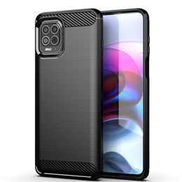 Carbon Fiber Texture Shockproof Protective TPU Silicone Cases for Motorola Moto Edge S 2021 G10 G30 E7 Power