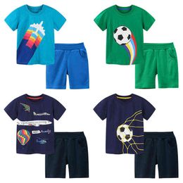 HH Boys Clothing Sets Kids Boys Clothes Summer T-shirt+Shorts Baby Boy Clothes Set Children's Clothing Sportwear Suits For Teens X0802